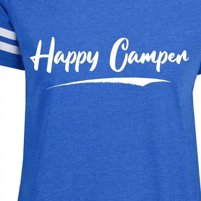 Happy Camper Funny Camping Meme Enza Ladies Jersey Football T-Shirt