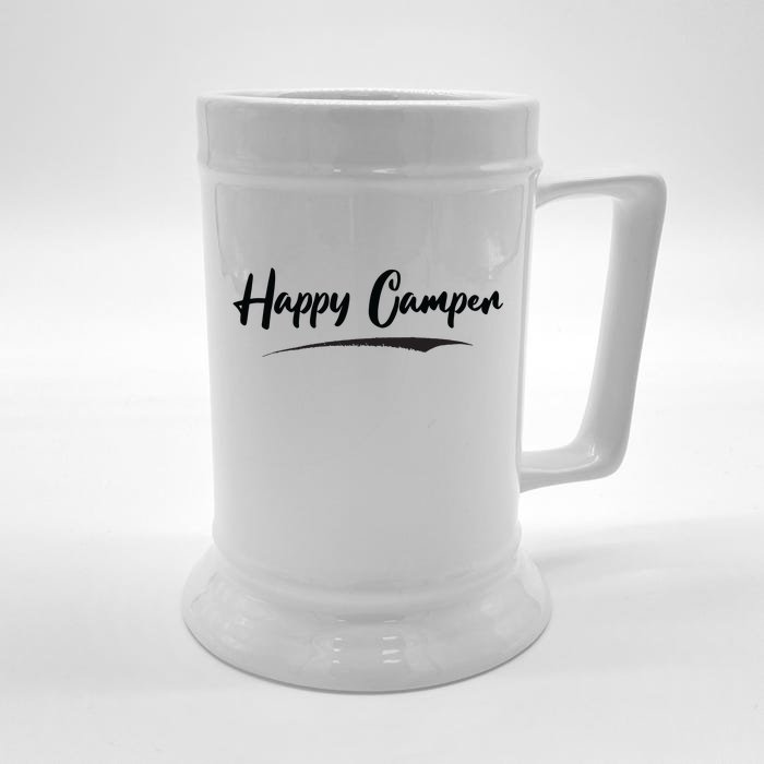 Happy Camper Funny Camping Meme Front & Back Beer Stein