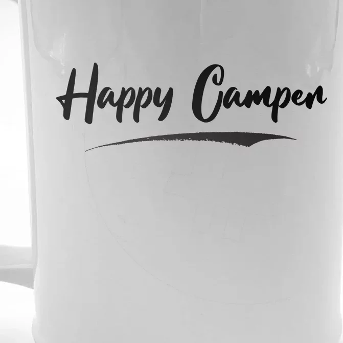 Happy Camper Funny Camping Meme Front & Back Beer Stein