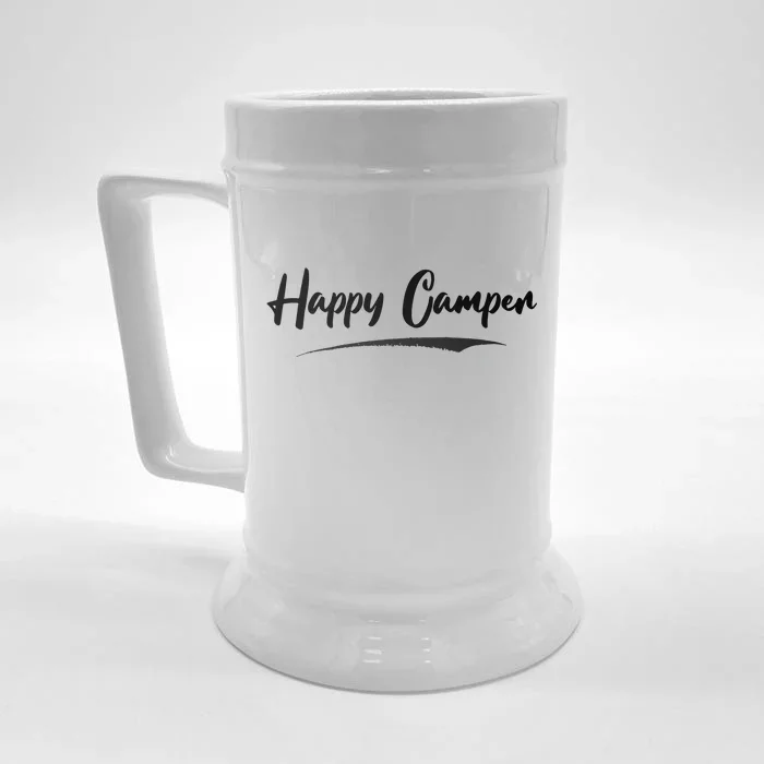 Happy Camper Funny Camping Meme Front & Back Beer Stein