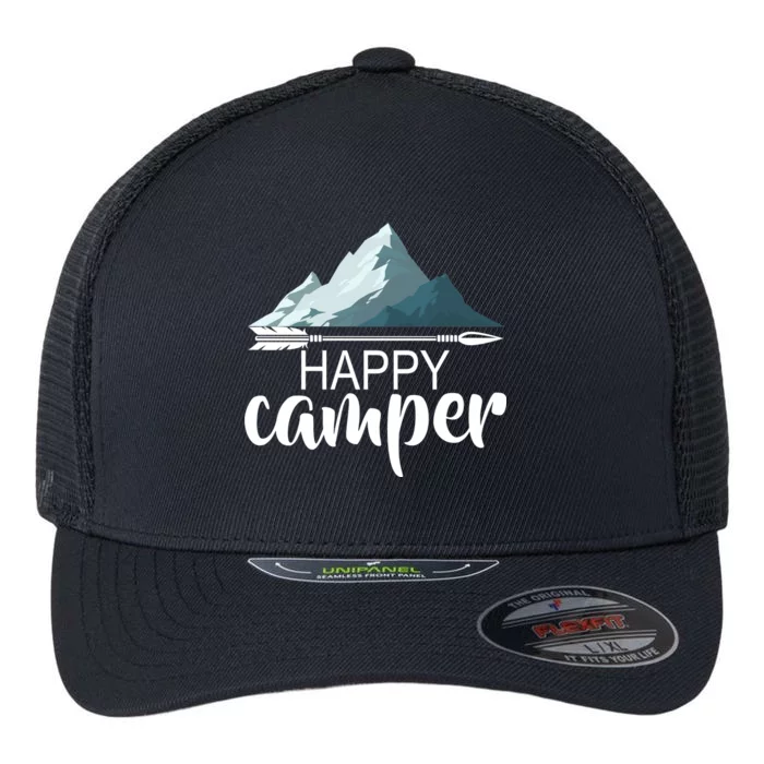 Happy Camper In The Mountains Flexfit Unipanel Trucker Cap