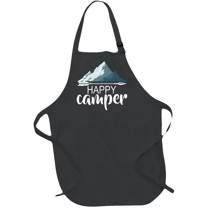 Happy Camper In The Mountains Full-Length Apron With Pocket