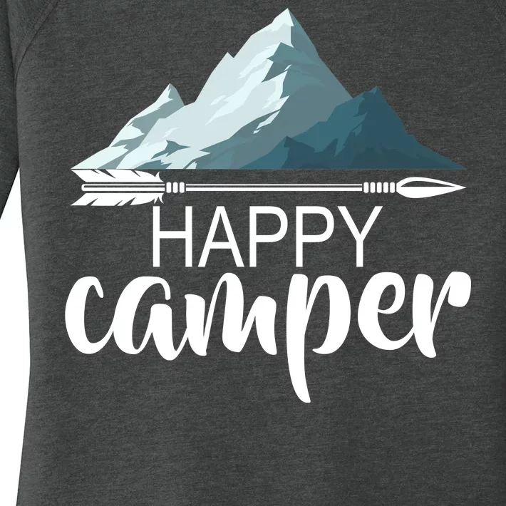 Happy Camper In The Mountains Women's Perfect Tri Tunic Long Sleeve Shirt