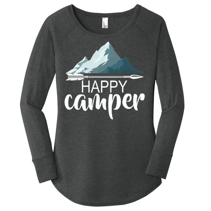 Happy Camper In The Mountains Women's Perfect Tri Tunic Long Sleeve Shirt