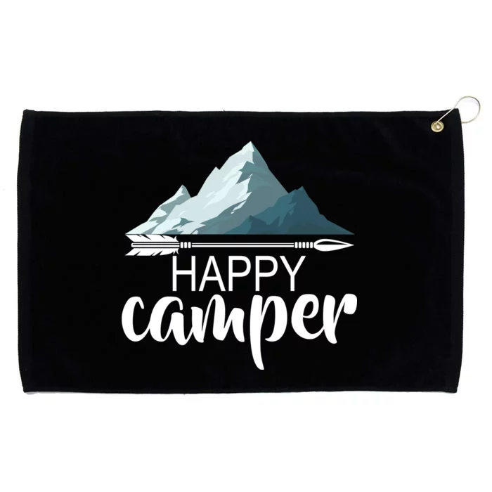 Happy Camper In The Mountains Grommeted Golf Towel