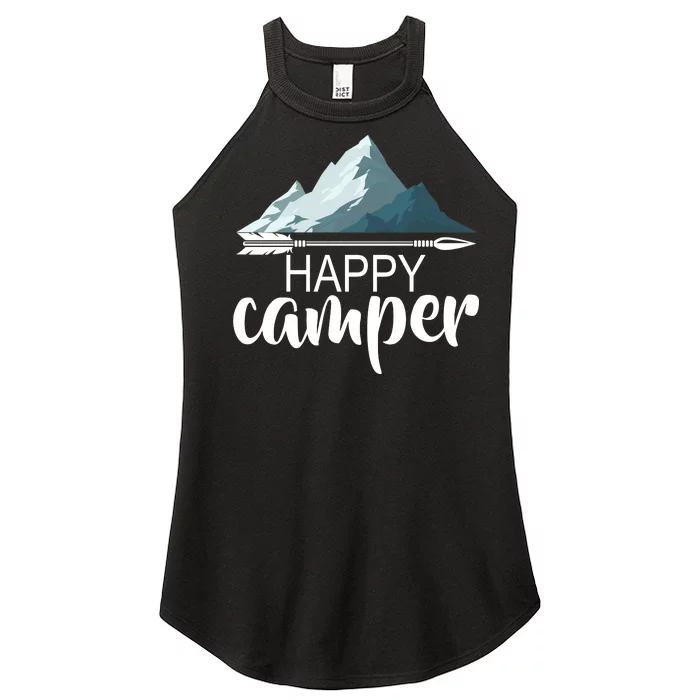 Happy Camper In The Mountains Women’s Perfect Tri Rocker Tank