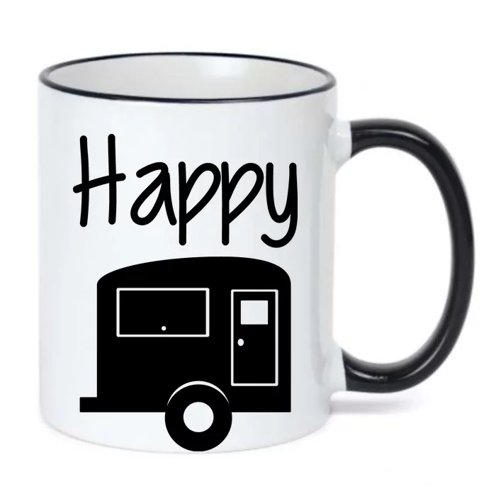 Happy Camper RV Camping Black Color Changing Mug