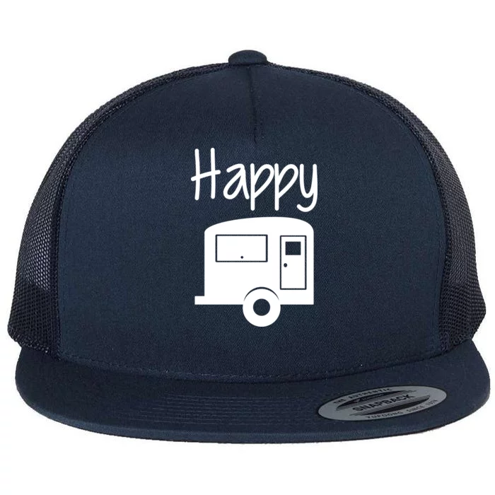 Happy Camper RV Camping Flat Bill Trucker Hat