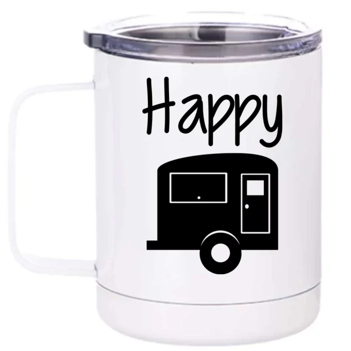 Happy Camper RV Camping Front & Back 12oz Stainless Steel Tumbler Cup