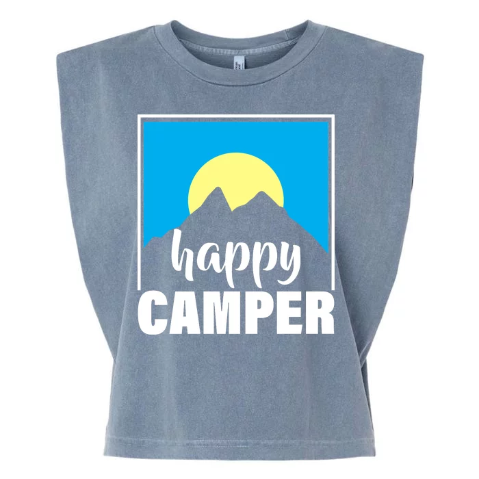 Happy Camper Sunrise Over Mountains Garment-Dyed Women's Muscle Tee