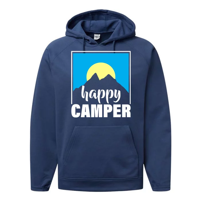 Happy Camper Sunrise Over Mountains Performance Fleece Hoodie