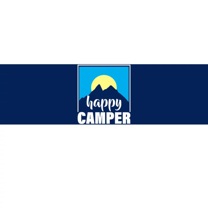 Happy Camper Sunrise Over Mountains Bumper Sticker