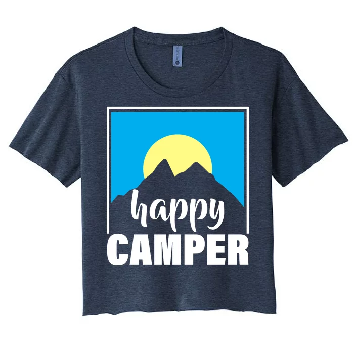 Happy Camper Sunrise Over Mountains Women's Crop Top Tee