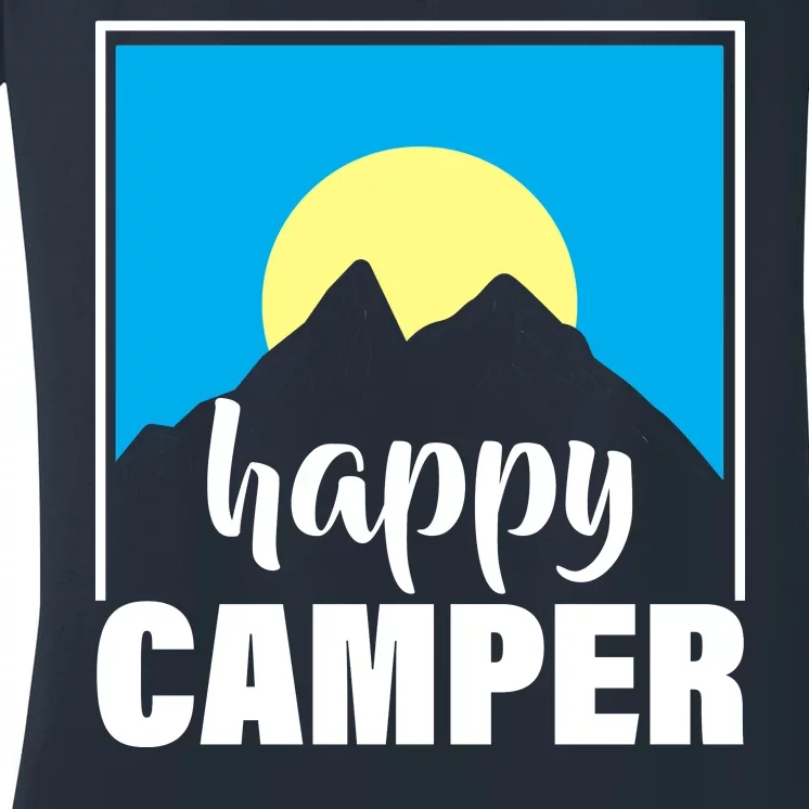 Happy Camper Sunrise Over Mountains Women's V-Neck T-Shirt