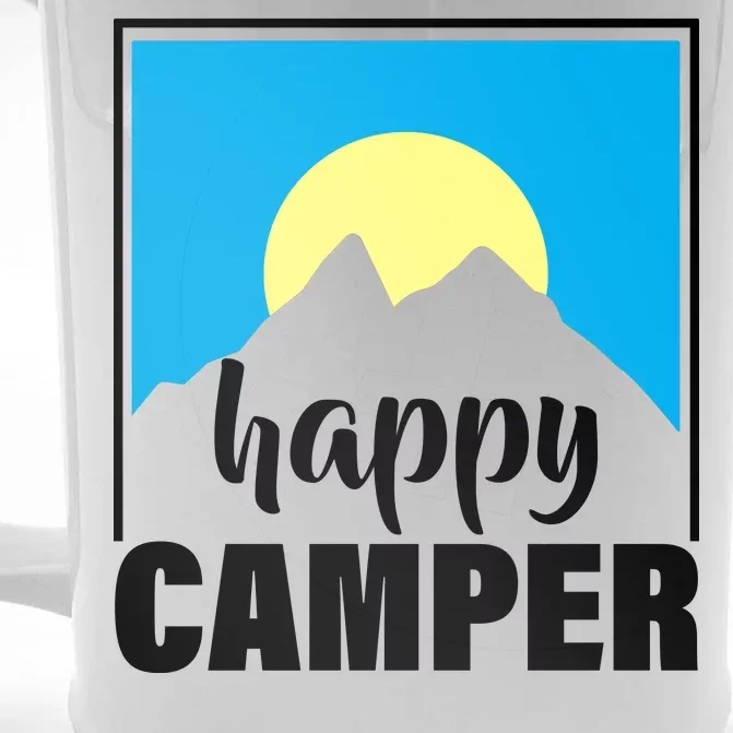 Happy Camper Sunrise Over Mountains Front & Back Beer Stein