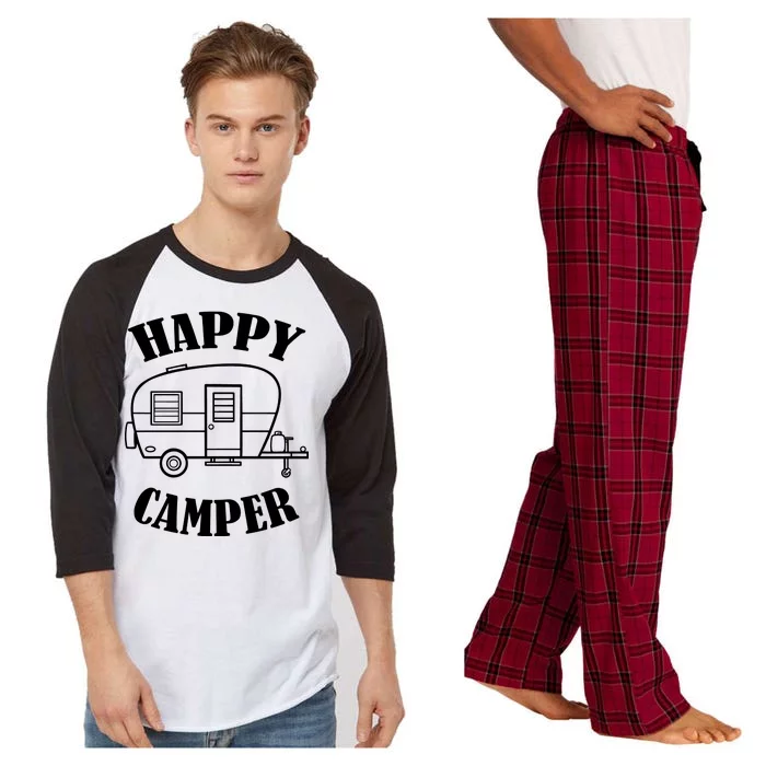 Happy Camper Trailer Raglan Sleeve Pajama Set