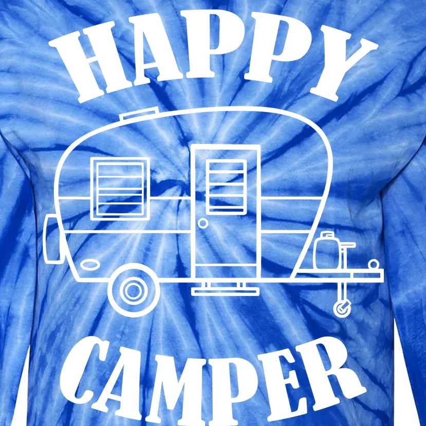 Happy Camper Trailer Tie-Dye Long Sleeve Shirt