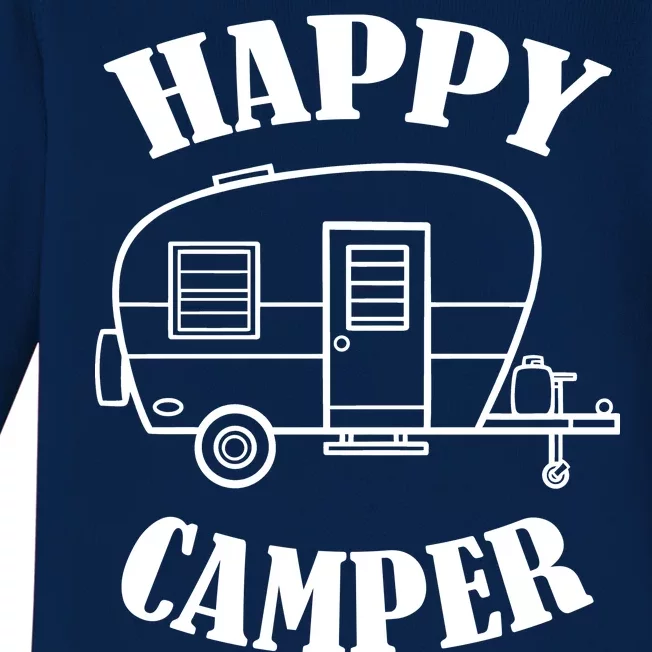 Happy Camper Trailer Baby Long Sleeve Bodysuit