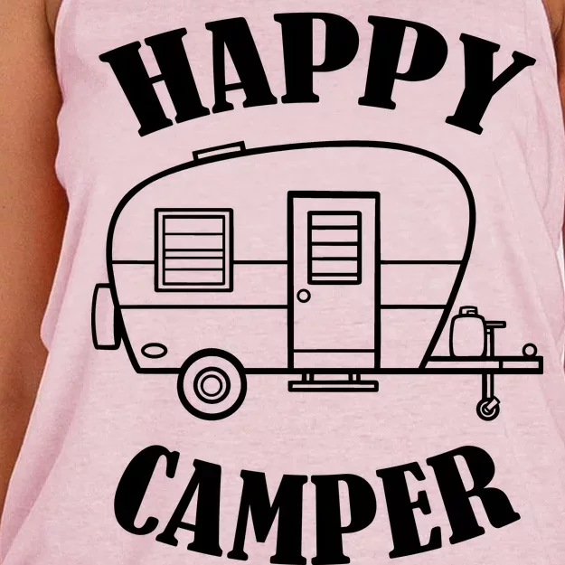 Happy Camper Trailer Women's Knotted Racerback Tank