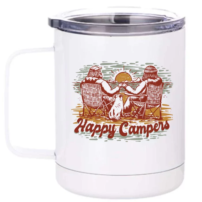 Happy Campers Front & Back 12oz Stainless Steel Tumbler Cup