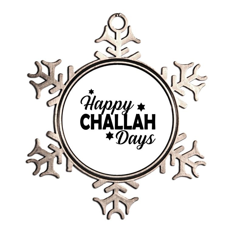 Happy Challah Days Metallic Star Ornament