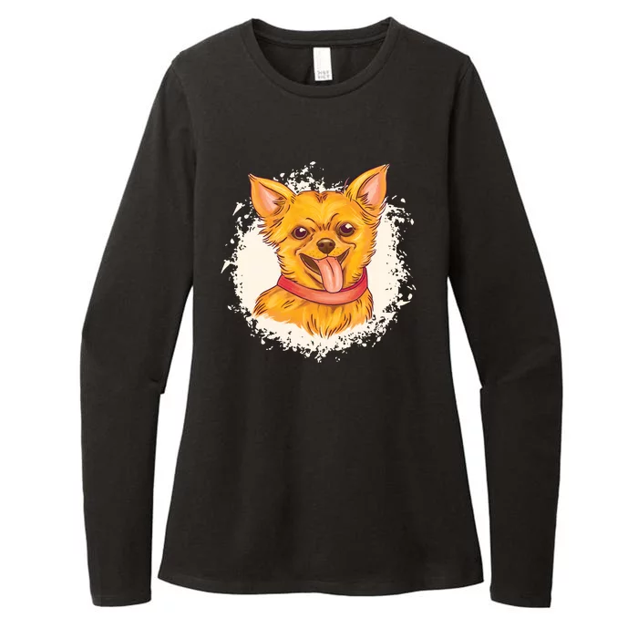 Happy Chihuahua Womens CVC Long Sleeve Shirt