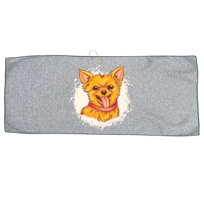 Happy Chihuahua Large Microfiber Waffle Golf Towel