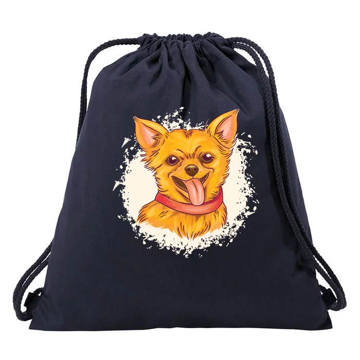 Happy Chihuahua Drawstring Bag