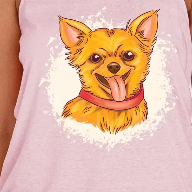 Happy Chihuahua Women's Knotted Racerback Tank