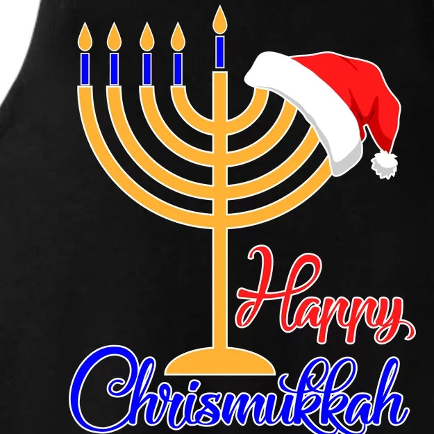 Happy Chrismukkah Christmas Hanukkah Ladies Tri-Blend Wicking Tank