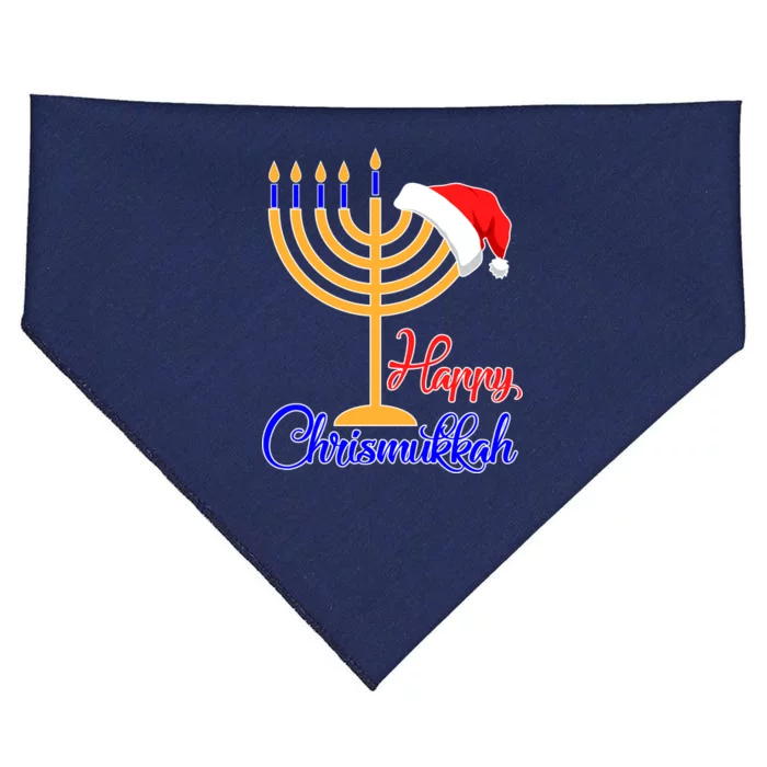 Happy Chrismukkah Christmas Hanukkah USA-Made Doggie Bandana