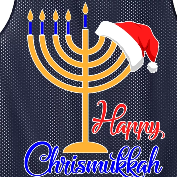 Happy Chrismukkah Christmas Hanukkah Mesh Reversible Basketball Jersey Tank