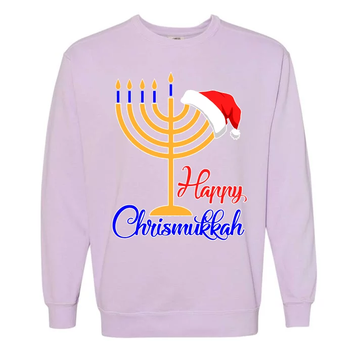 Happy Chrismukkah Christmas Hanukkah Garment-Dyed Sweatshirt