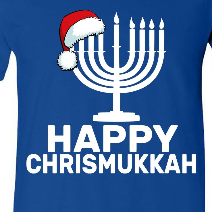 Happy Chrismukkah Hanukkah V-Neck T-Shirt