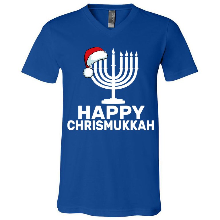 Happy Chrismukkah Hanukkah V-Neck T-Shirt