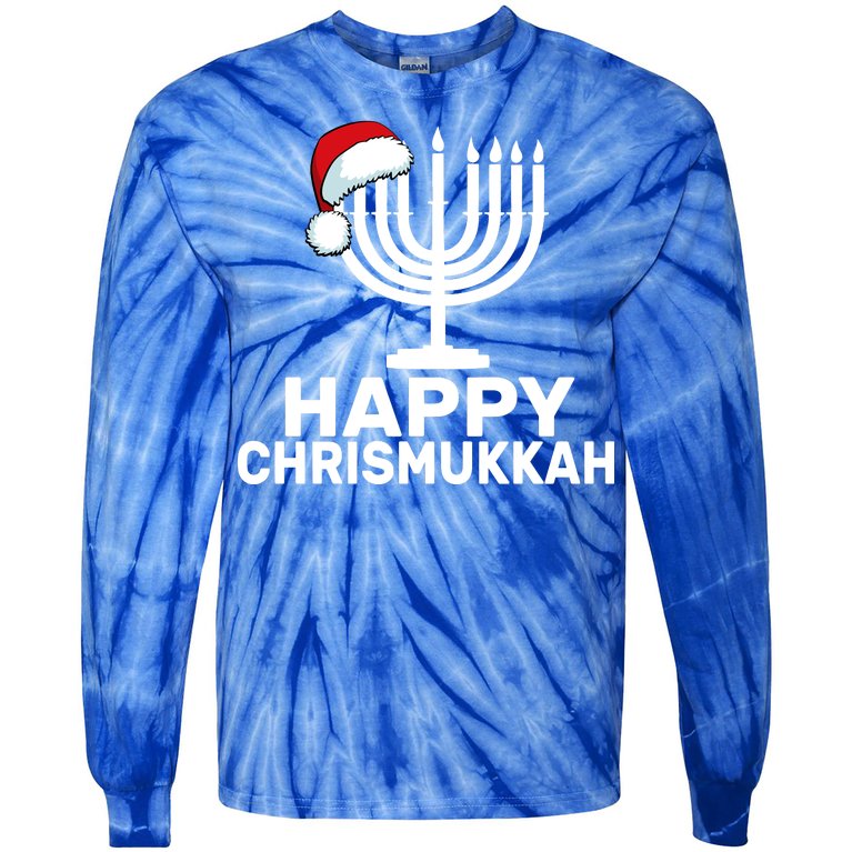 Happy Chrismukkah Hanukkah Tie-Dye Long Sleeve Shirt