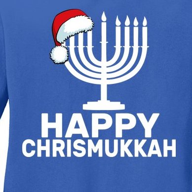 Happy Chrismukkah Hanukkah Ladies Missy Fit Long Sleeve Shirt