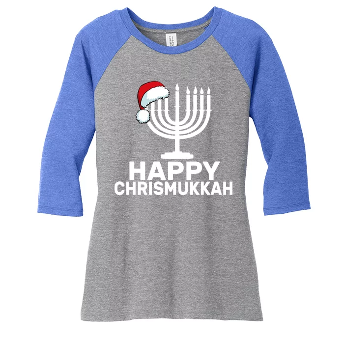 Happy Chrismukkah Hanukkah Women's Tri-Blend 3/4-Sleeve Raglan Shirt