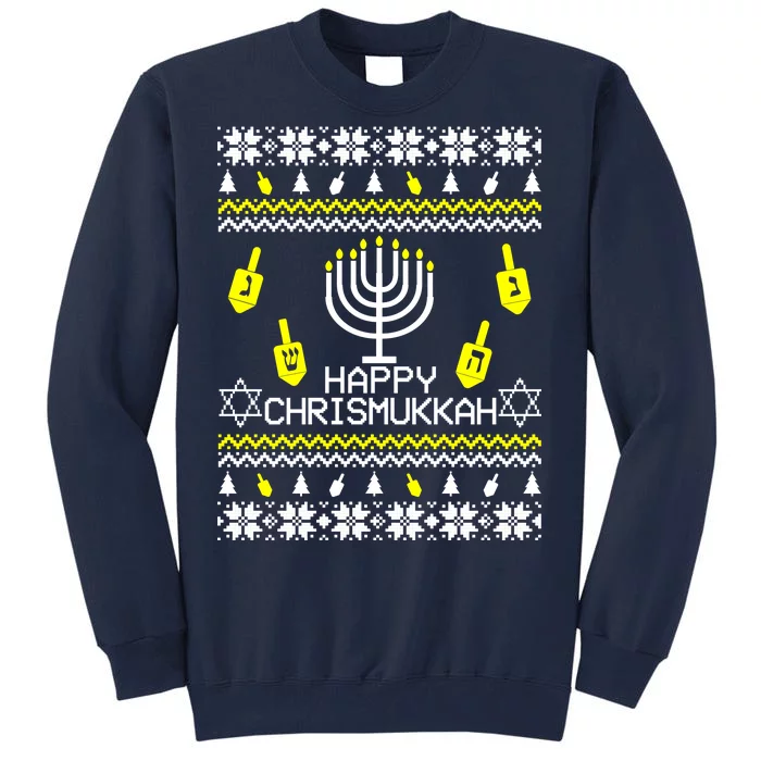 Happy Chrismukkah Hanukkah Ugly Christmas Tall Sweatshirt