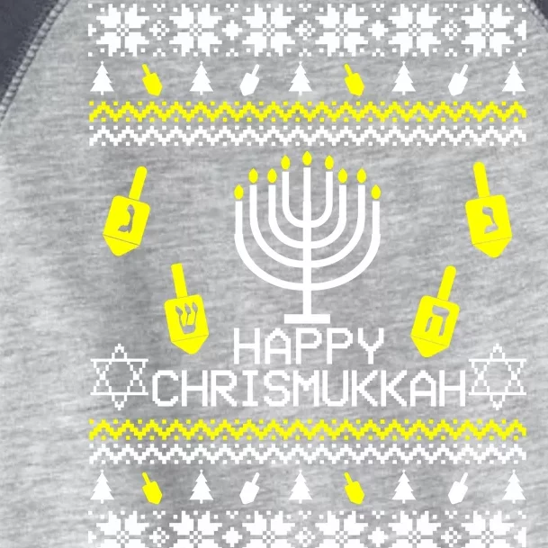 Happy Chrismukkah Hanukkah Ugly Christmas Toddler Fine Jersey T-Shirt