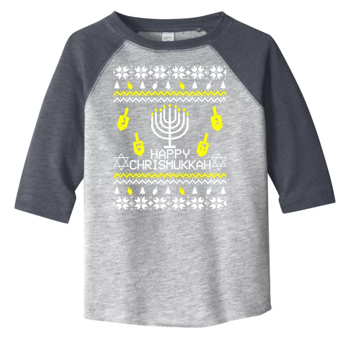 Happy Chrismukkah Hanukkah Ugly Christmas Toddler Fine Jersey T-Shirt