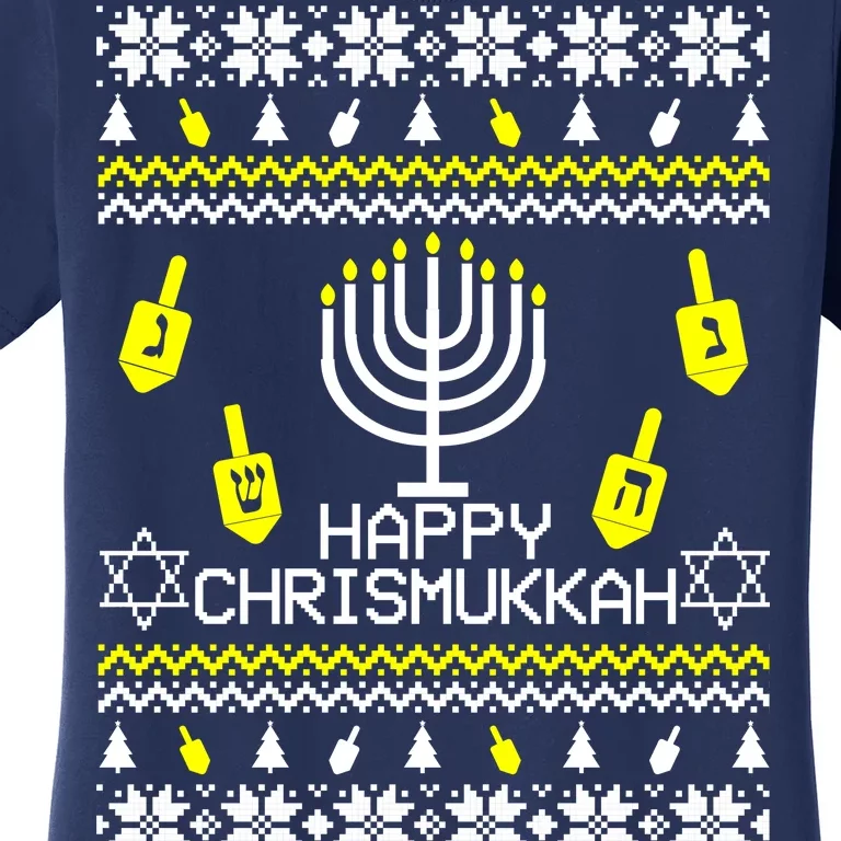 Happy Chrismukkah Hanukkah Ugly Christmas Women's T-Shirt