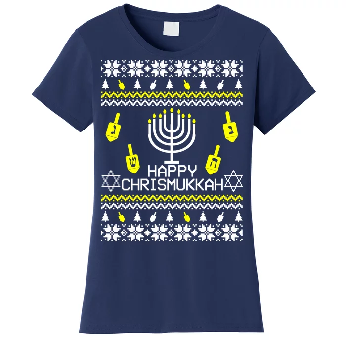 Happy Chrismukkah Hanukkah Ugly Christmas Women's T-Shirt