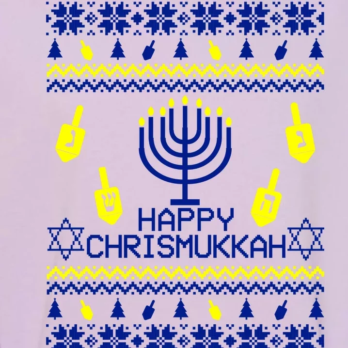 Happy Chrismukkah Hanukkah Ugly Christmas Garment-Dyed Sweatshirt