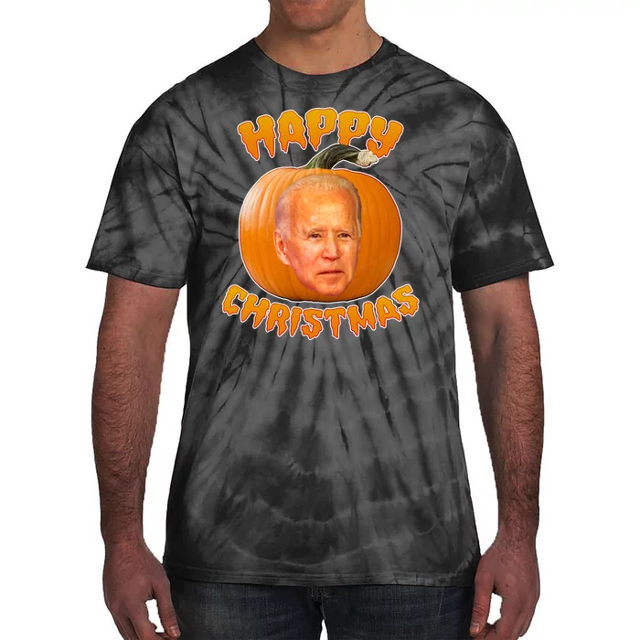 Happy Christmas Joe Biden Halloween Pro Trump Tie-Dye T-Shirt