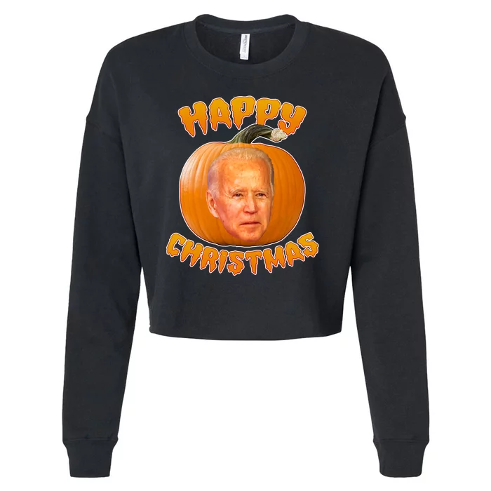 Happy Christmas Joe Biden Halloween Pro Trump Cropped Pullover Crew