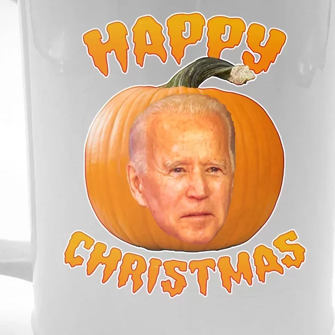 Happy Christmas Joe Biden Halloween Pro Trump Front & Back Beer Stein