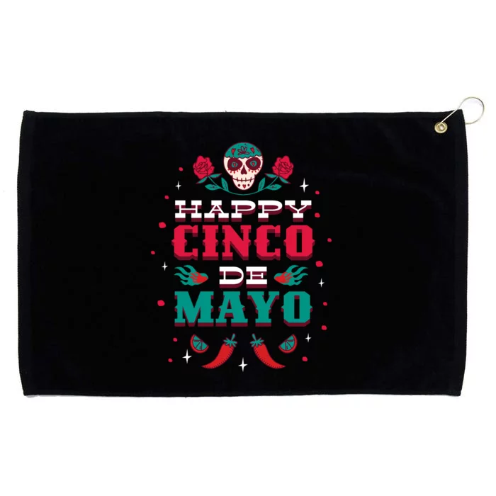 Happy Cinco De Mayo Grommeted Golf Towel