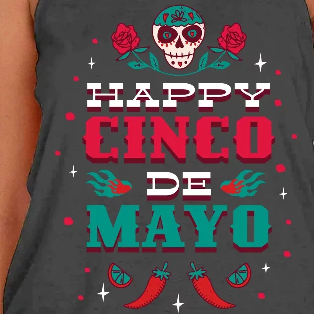 Happy Cinco De Mayo Women's Knotted Racerback Tank