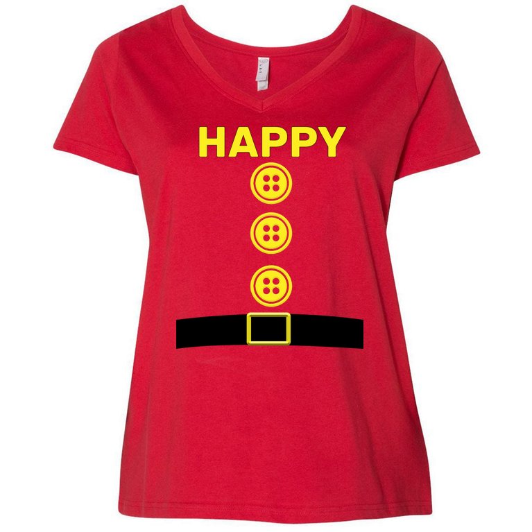 Happy Dwarf Women's V-Neck Plus Size T-Shirt